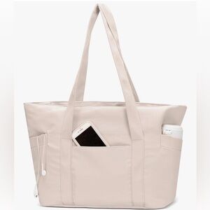 NWOT Beige Large Tote Bag for Women, Travel Essentials with Zipper & handle